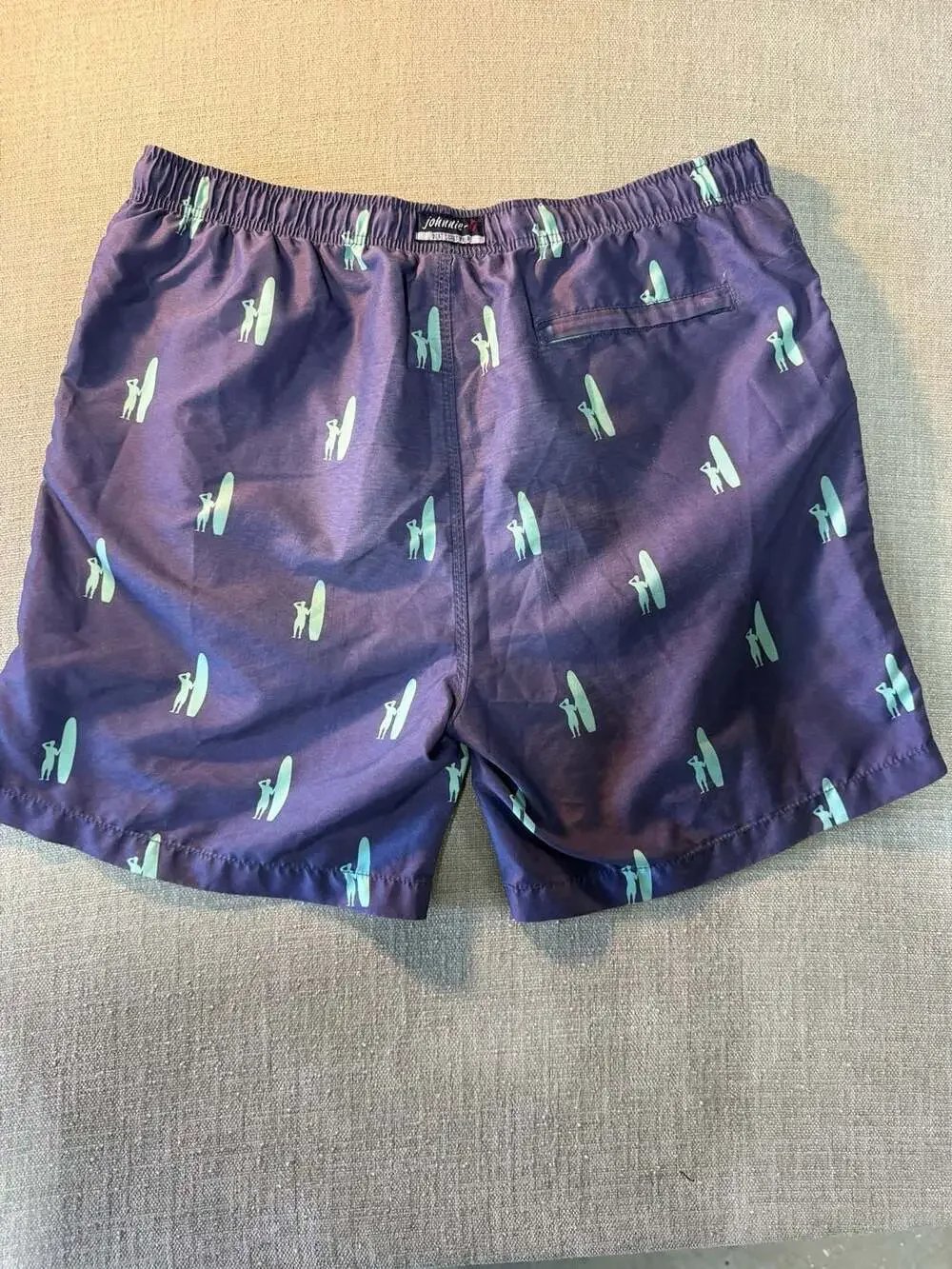 Johnnie-O West Coast Prep Men's Surfboard All-Over Print Swim Trunks Size XL